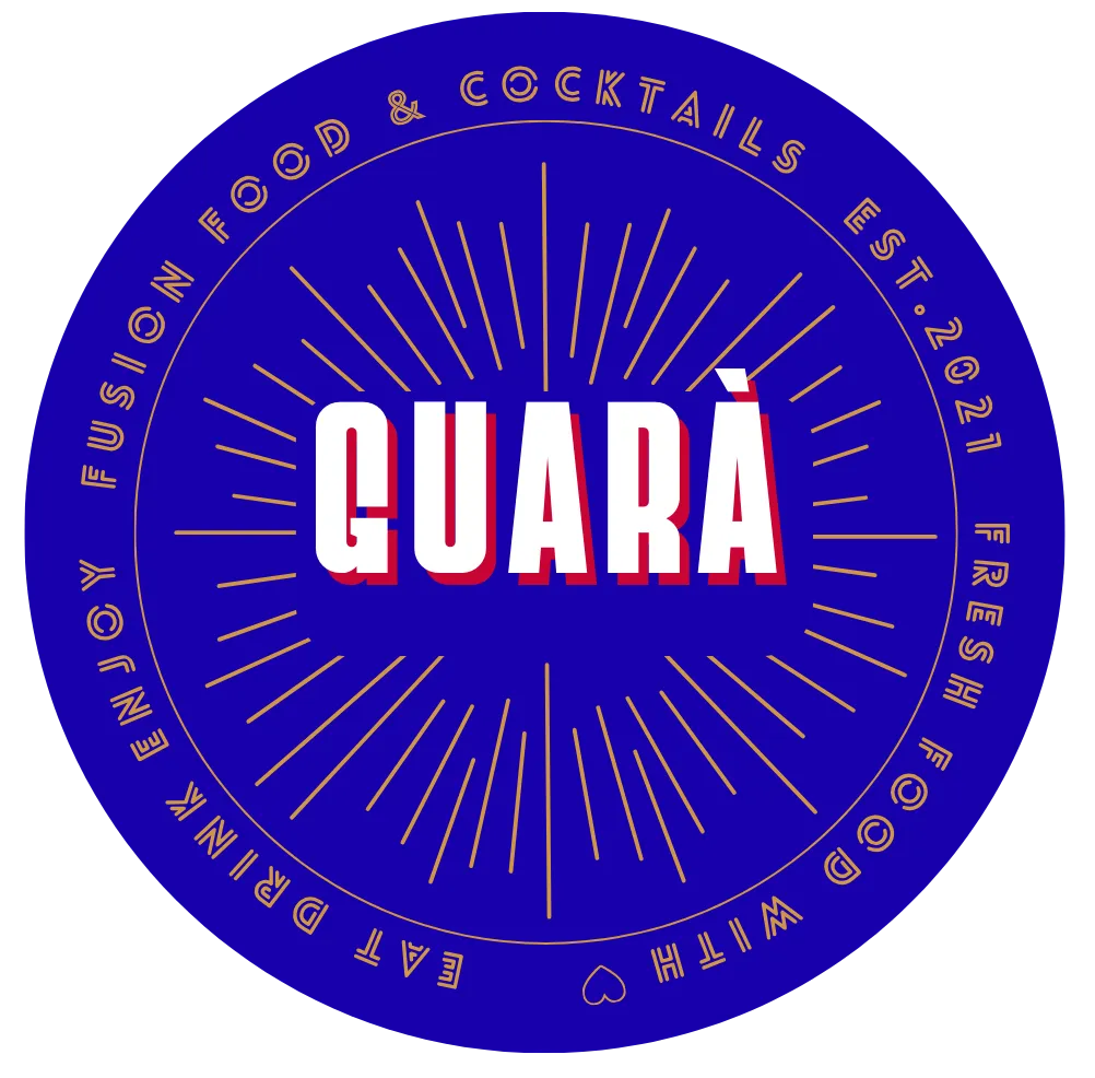Design du sous-bock Guarà — Fusion Food & Cocktails, Est. 2021
