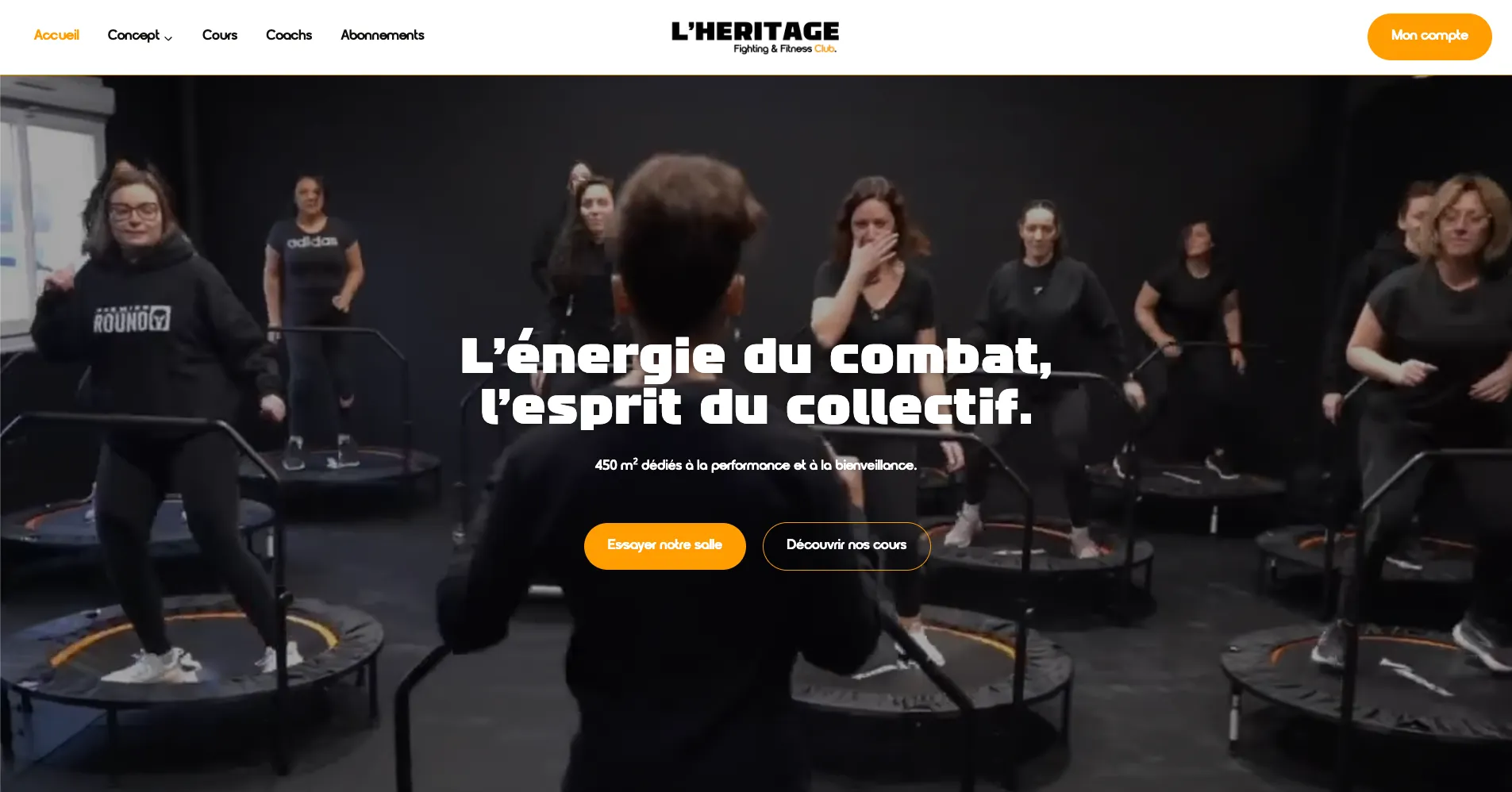 Page d'accueil du site L'Héritage Club