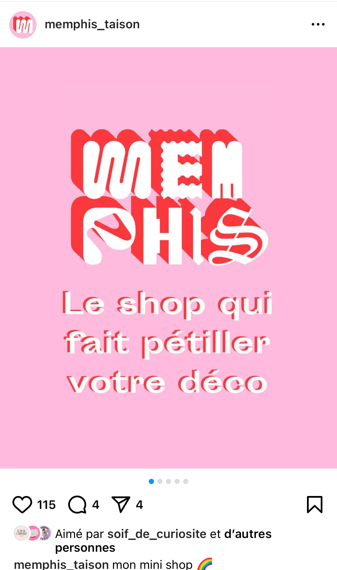 Post Instagram Memphis — Le shop qui fait pétiller votre déco