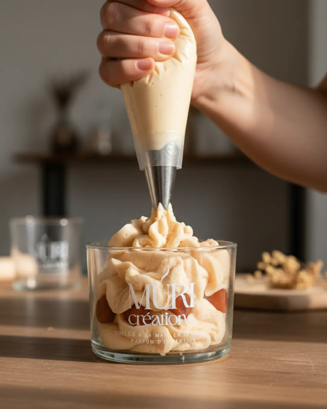 Pochage de cire artisanal – bougie gourmande Muri Créations